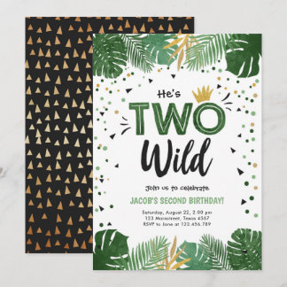 Zwei Wild Tropical Safari Gold Boy zum zweiten Geb Einladung