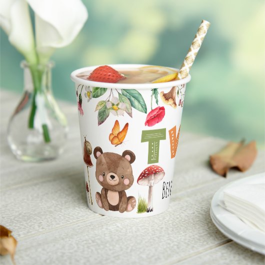Zwei Wild Woodland 2. Geburtstag Pappbecher (In Situ)