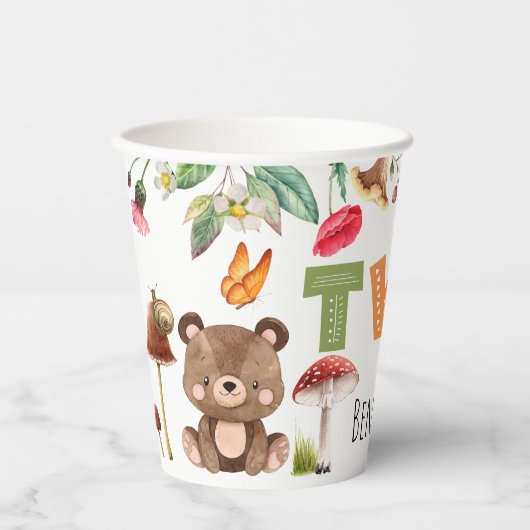 Zwei Wild Woodland 2. Geburtstag Pappbecher (Vorderseite)