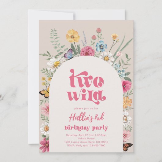 Zwei Wildblumen Einladung (Vorderseite)