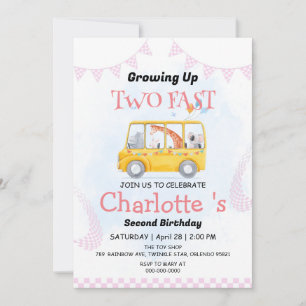 Zwei Wilddschungelwale Race 2. Geburtstag Party Einladung