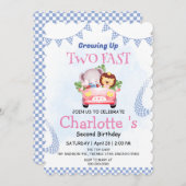 Zwei Wilddschungelwale Race 2. Geburtstag Party Einladung (Vorne/Hinten)