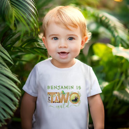 Zwei wilde 2. Geburtstag Tropisches Jungle Safari Baby T-shirt