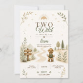 Zwei wilde Boho-Entdecker-Geburtstagsdesign Einladung (Vorderseite)