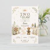 Zwei wilde Boho-Entdecker-Geburtstagsdesign Einladung (Stehend Vorderseite)