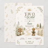Zwei wilde Boho-Entdecker-Geburtstagsdesign Einladung (Vorne/Hinten)