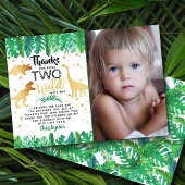 Zwei wilde Dinosaurier-Jungen zum zweiten Geburtst Dankeskarte