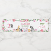 Zwei wilde Feiern - Rosa Tierextravaganza! Wasserflaschenetikett (Einzelnes Label)