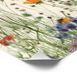 Zwei wilde Geburtstag - Boho Cream Wildblumenposte Poster