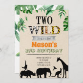 Zwei wilde Geburtstagsparty Einladung (Vorne/Hinten)