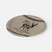 Zwei wilde Girls Woodland Deer 2. Geburtstag Pappteller (Schrägansicht)