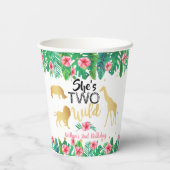 Zwei Wilde Girls Zweite Geburtstagsparty Pappbecher (Rückseite)