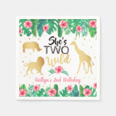 Zwei Wilde Girls Zweite Geburtstagsparty Serviette (Vorderseite)