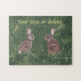 Zwei wilde Hasen im Gras Ihr Text Puzzles