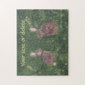 Zwei wilde Hasen im Gras Ihr Text Puzzles (Vertikal)