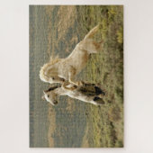 Zwei wilde Hengste kämpfen Puzzle (Vertikal)