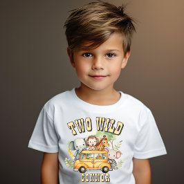 Zwei wilde Jungen Geburtstagssafari Kleinkind T-shirt