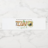 Zwei wilde Jungle Animals Foto Giraffe Zebra Safar Wasserflaschenetikett (Einzelnes Label)