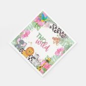 Zwei wilde Jungle Girls Papier Napkin Serviette (Ecke)