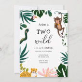 Zwei wilde Jungle zum Geburtstag Einladung (Vorderseite)