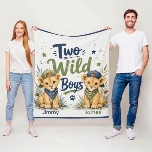 Zwei wilde Jungs Geburtstagsfeier Fleecedecke (Beispiel)
