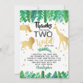 Zwei wilde Jungs zum zweiten Geburtstag Dankeskarte (Vorderseite)