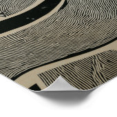 Zwei wilde Kaninchen mit Holzschnitttexturen Poster (Ecke)