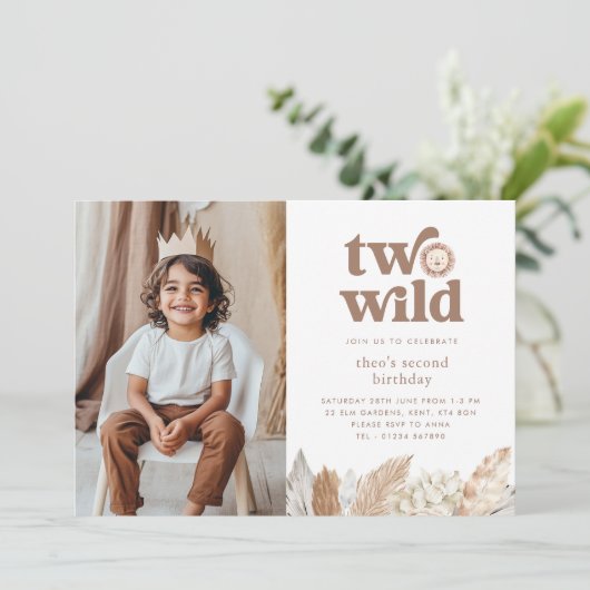 Zwei wilde Landschaft Foto Einladung (Stehend Vorderseite)