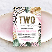 Zwei Wilde Leopard Print Jungle Geburtstag Einladung