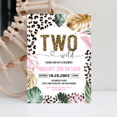 Zwei Wilde Leopard Print Jungle Geburtstag Einladung