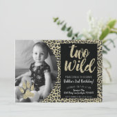 Zwei Wilde Leopard zum Geburtstag Einladung (Stehend Vorderseite)