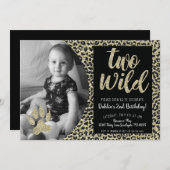 Zwei Wilde Leopard zum Geburtstag Einladung (Vorne/Hinten)