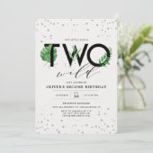 Zwei wilde, moderne tropische Vegetation 2. Geburt Einladung (Stehend Vorderseite)