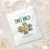 Zwei wilde Niedliche Dinosaurier 2. Geburtstag Par Geschenktütchen (Ausgeschnitten)