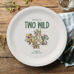 Zwei wilde Niedliche Dinosaurier 2. Geburtstag Par Pappteller<br><div class="desc">Feiern Sie den zweiten Geburtstag Ihres Wildmanns mit unseren Two Wild Niedlich Dinosaur 2. Geburtstag Party Paper Tellern! Diese Teller stimmen perfekt mit unserer Einladung überein und bieten niedliche Dinosaurier in Party-Hüten.</div>