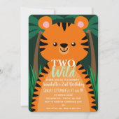 Zwei wilde Niedliche Tiger Kinder zum zweiten Gebu Einladung (Vorderseite)