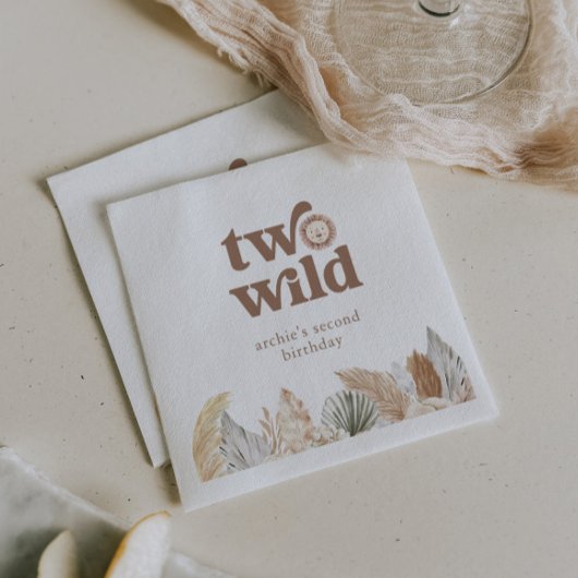 Zwei wilde Retro-neutrale Blätter zum Geburtstag Serviette