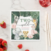 Zwei wilde Safari Tiere 2. Geburtstag Napkins Serviette (Beispiel)
