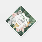 Zwei wilde Safari Tiere 2. Geburtstag Napkins Serviette (Ecke)