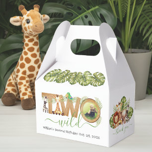 Zwei wilde Safari-Tiere 2. Geburtstags-Dschungelfo Geschenkschachtel