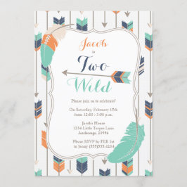 ZWEI Wilde Stammespfeile Geburtstagspartei Blue Gr Einladung