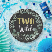 Zwei wilde Waldtiere Schwarzer Kranz Pappteller (Party)