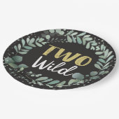 Zwei wilde Waldtiere Schwarzer Kranz Pappteller (Schrägansicht)