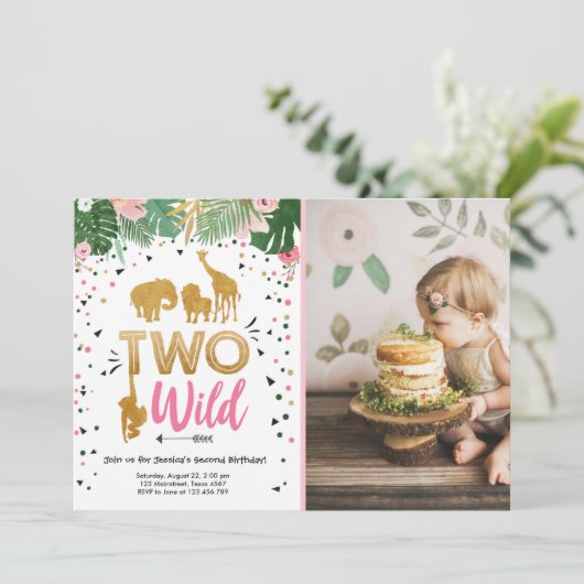 Zwei wildes einladung (Stehend Vorderseite)