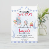 Zwei Wildjungelfahrräder Schnelle Fahrt 2. Geburts Einladung (Stehend Vorderseite)