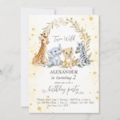 Zwei Wildjungsafari-Party laden ein Einladung (Vorderseite)