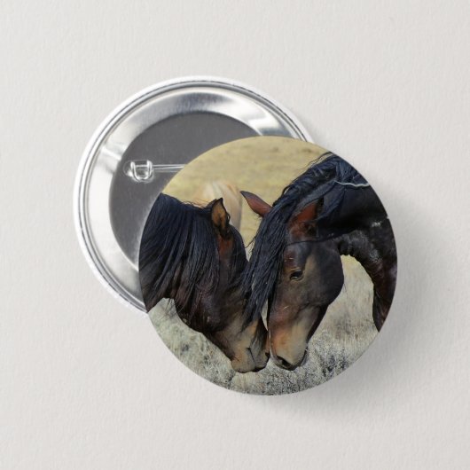 Zwei Wildpferde Button (Vorne & Hinten)