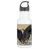 Zwei Wildpferde Edelstahlflasche (Vorderseite)