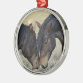 Zwei Wildpferde Silbernes Ornament (Links)