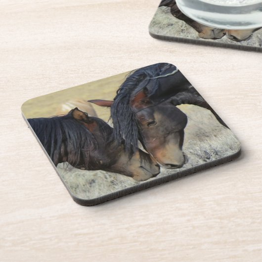 Zwei Wildpferde Untersetzer (Linke Seite)